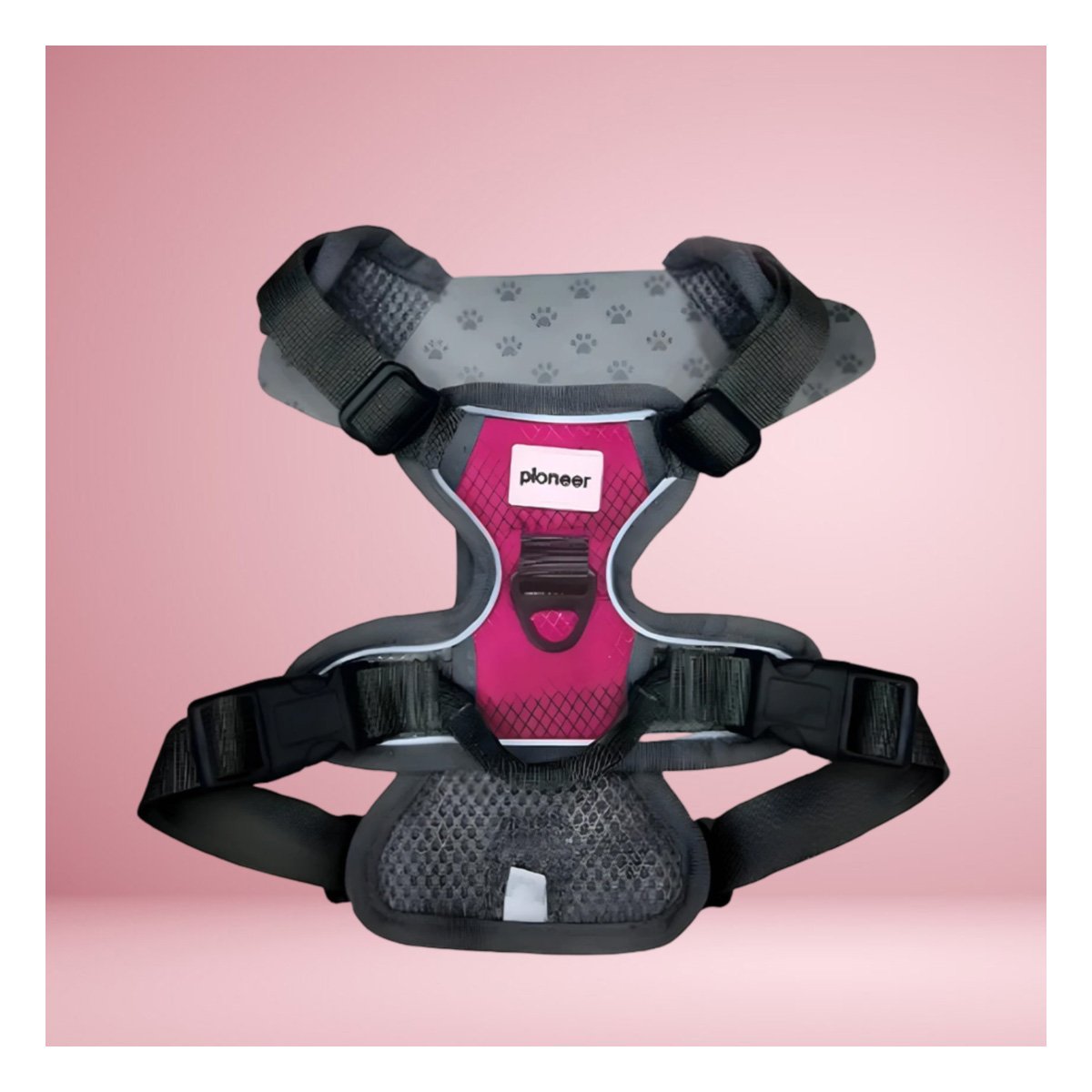 CORREA CON PECHERA PARA PERRO FUCSIA CON AJUSTE COMODO Y DURABLE Y+PAPEL REGALO - 3