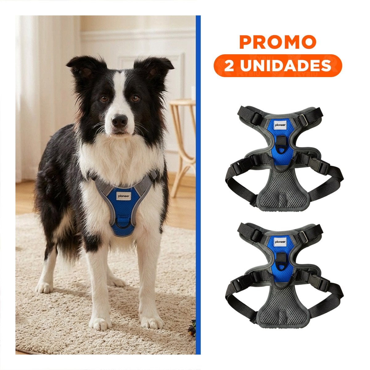PACK2 CHALECO IMPERMEABLE PARA PERRO AZUL TALLA M IDEAL PARA LLUVIA - 1