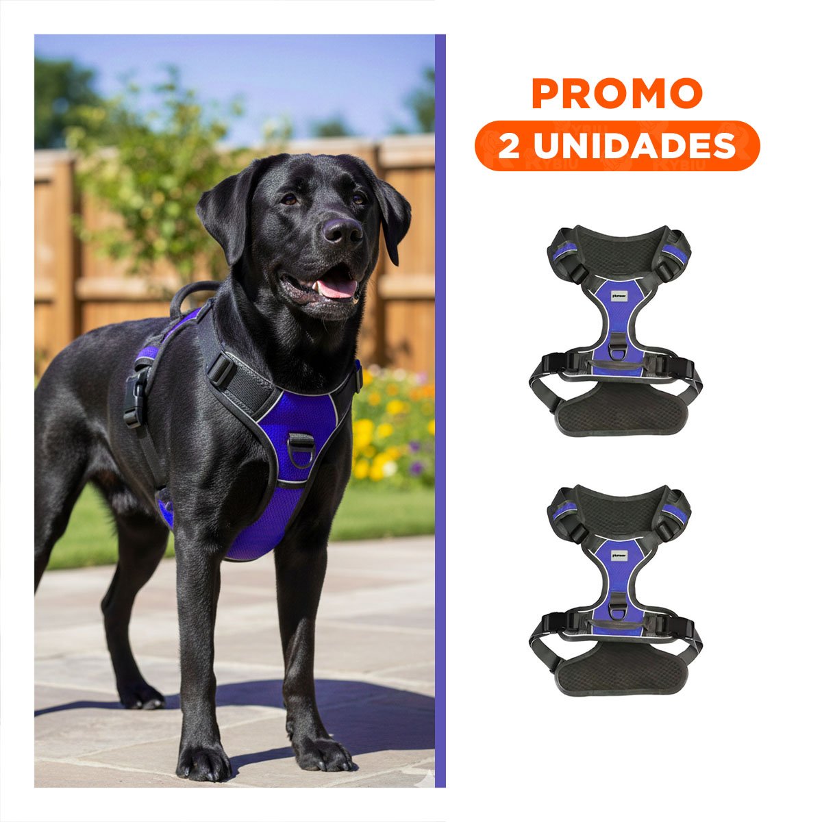 PACK2 CHALECO CONFORT PARA PERRO MORADO TALLA L FACIL DE COLOCAR - 1