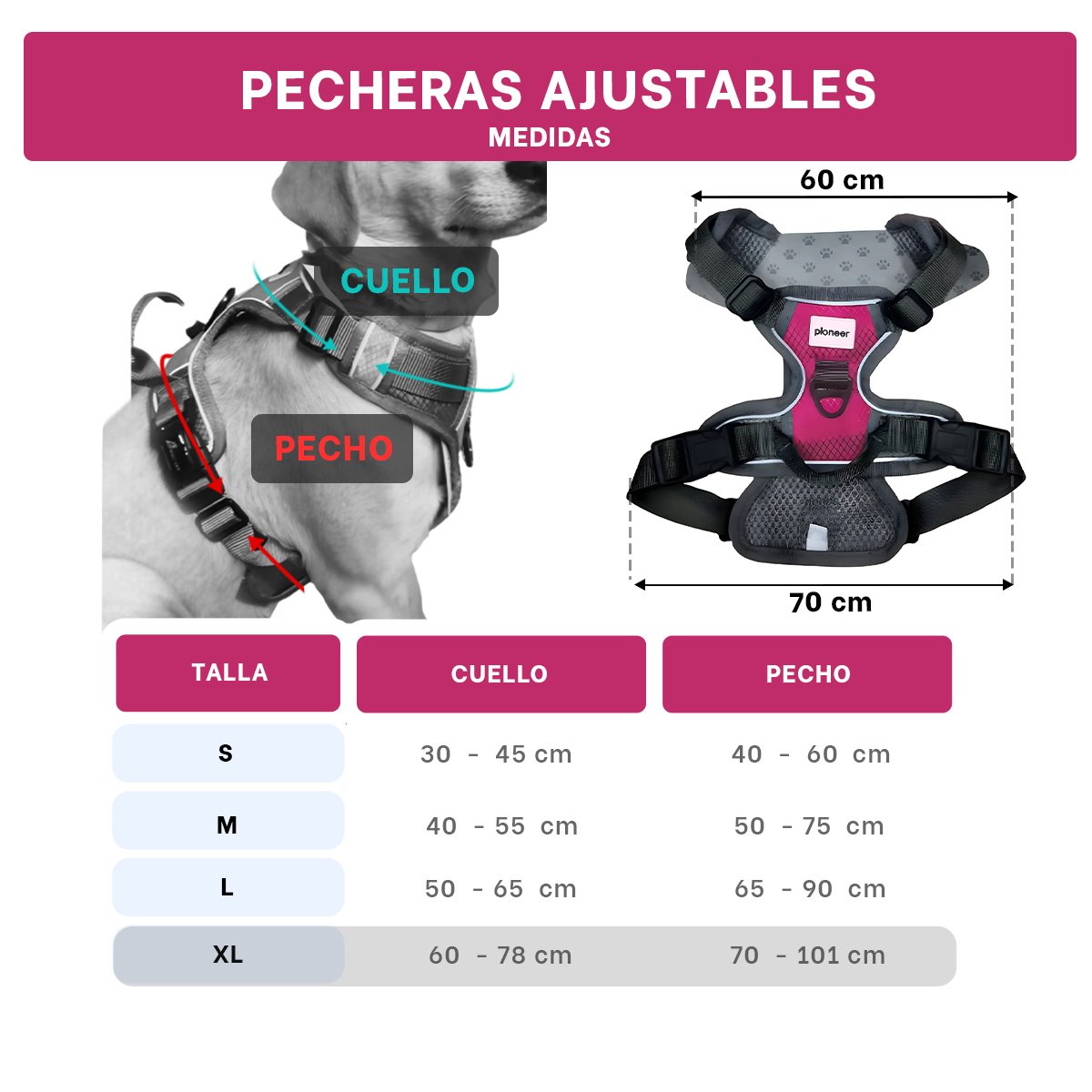 FAJA PARA MASCOTA AJUSTABLE CON TELA RESISTENTE Y SUJECION CONFORTABLE Y+REGALO STICKER - 4
