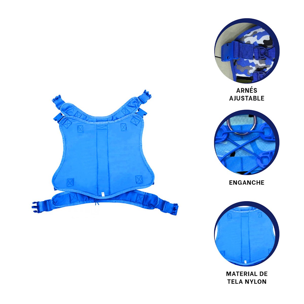 EQUIPO AJUSTABLE PARA PERRO AZUL CON MATERIAL RESISTENTE Y FACIL DE USAR - 3