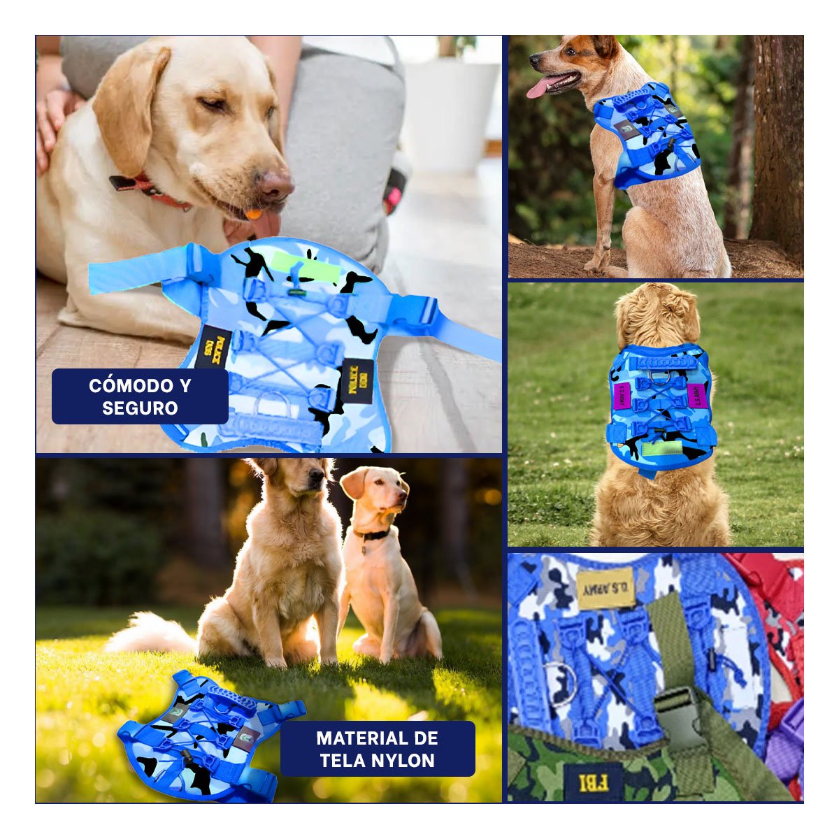 EQUIPO AJUSTABLE PARA PERRO AZUL CON MATERIAL RESISTENTE Y FACIL DE USAR - 5