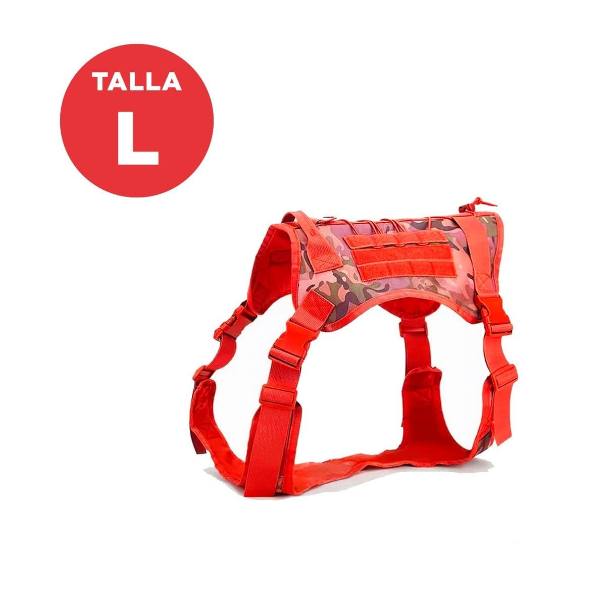 PACK4 CHALECO CHALECOS TACTICO PARA PERRO ROJO CONFORTABLE Y DURADERO PARA CAMINAR - 4