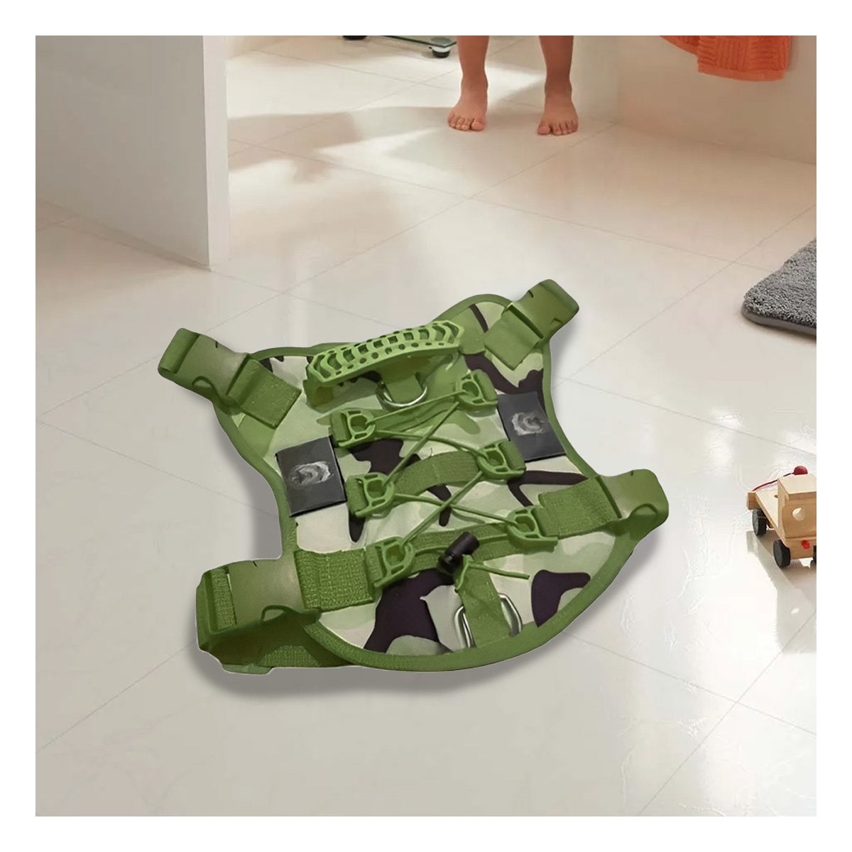 PACK2 PECHERA PARA PERRO GRANDE VERDE OSCURO TALLA L AJUSTABLE Y FACIL DE USAR Y+PAPEL REGALO - 5