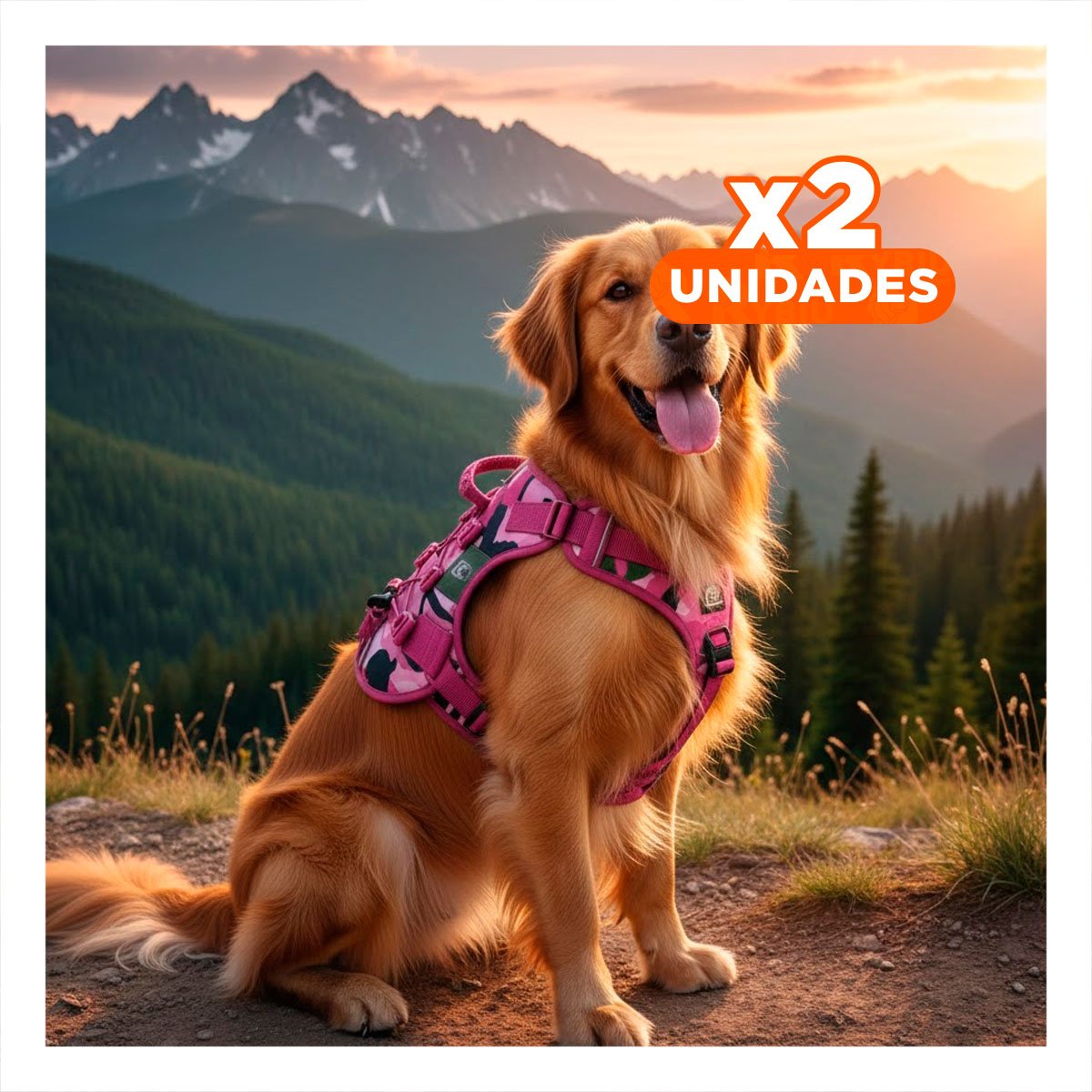 PACK2 PECHERA PARA PERRO ROSADO TALLA L TACTICO Y MATERIAL SUAVE Y+REGALO STICKER - 1