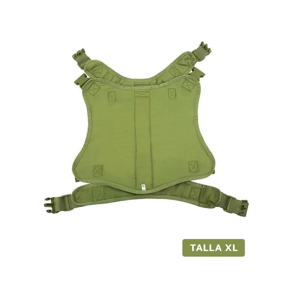 PACK6 PECHERA PARA PERRO VERDE OSCURO CHALECO TACTICO RESISTENTE Y COMODO - 4
