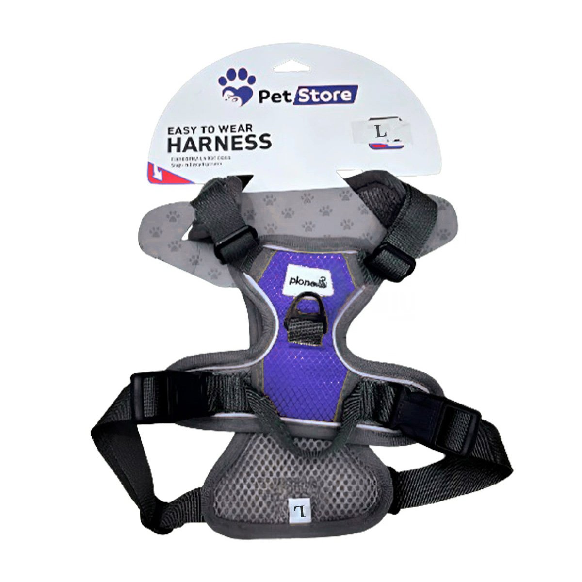 PACK2 PECHERA SEGURA PARA PERRO MORADO TALLA L MATERIAL LIGERO Y+REGALO STICKER - 2