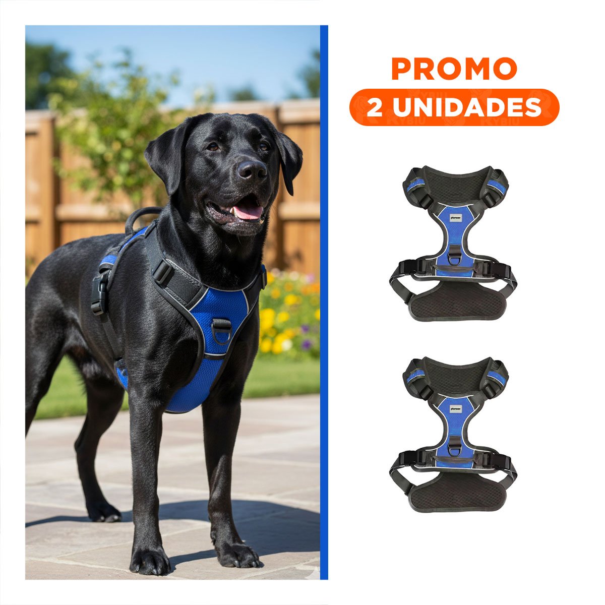 PACK2 CHALECO COMODO PARA PERRO AZUL TALLA L AJUSTE PERFECTO PARA PASEO - 1