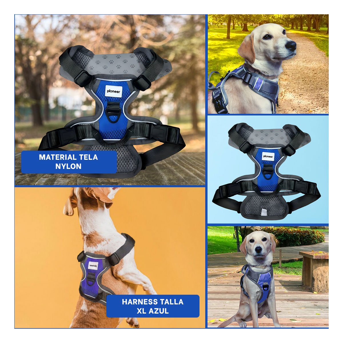 ARNES PARA PERRO AZUL TALLA XL DURADERO Y CONFORTABLE - 5