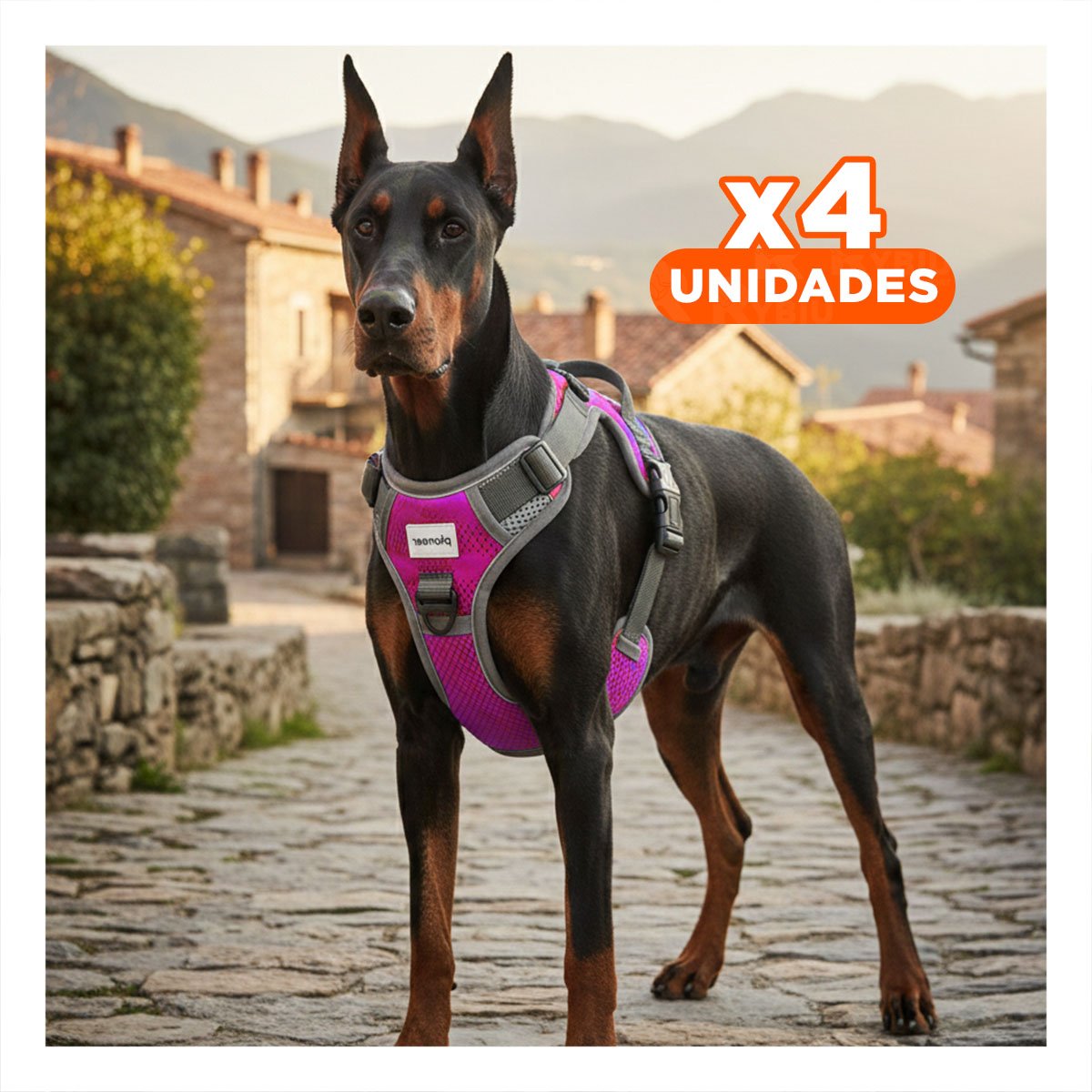 PACK4 CHALECO PARA MASCOTA AJUSTABLE FUCSIA CON TELA SUAVE Y DURABLE - 1