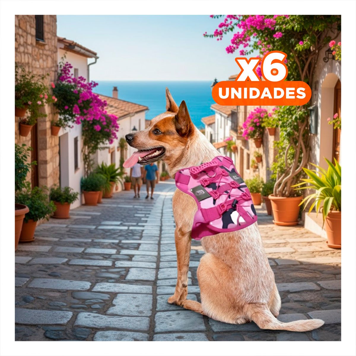 PACK6 PECHERA PARA PERRO ROSADO TALLA L CONFORTABLE Y MATERIAL DURABLE Y+REGALO STICKER - 1