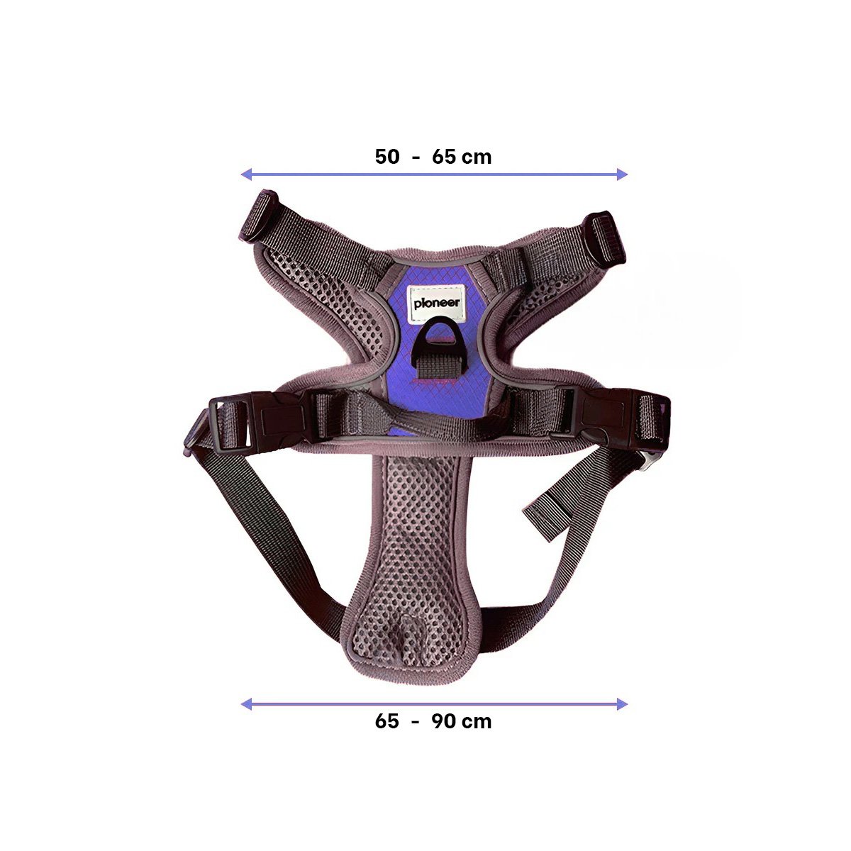 CHALECO AJUSTABLE PARA PERRO MORADO TALLA L SEGURO Y RESISTENTE Y+REGALO STICKER - 4
