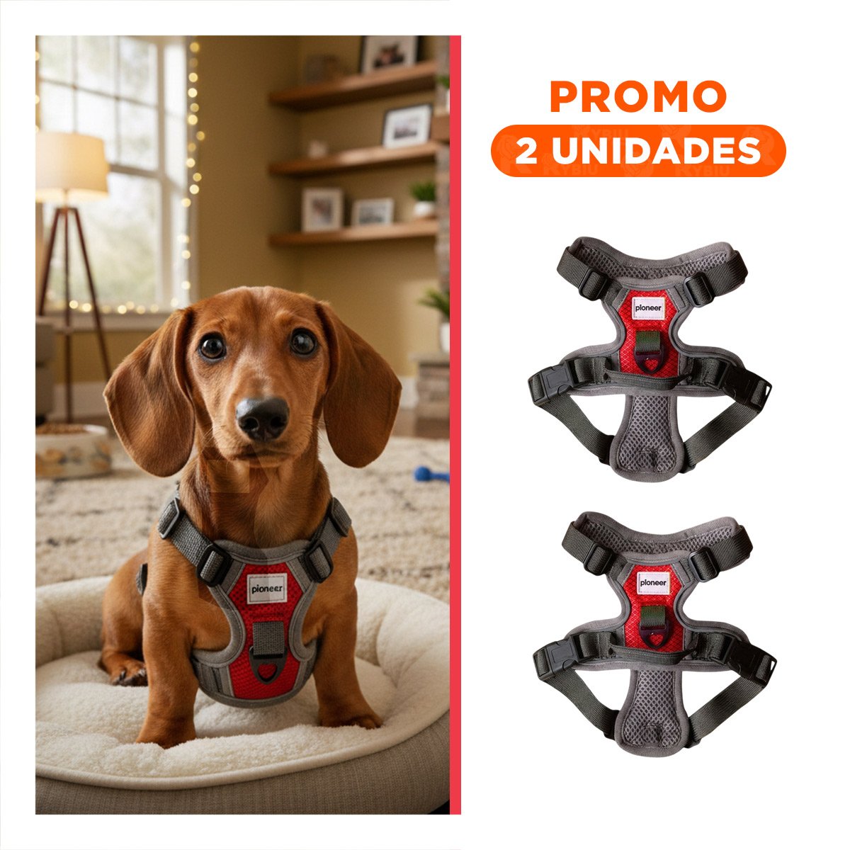 PACK2 ALTERNATIVA DE PASEO PARA PERRO ROJO TALLA S SEGURA - 1