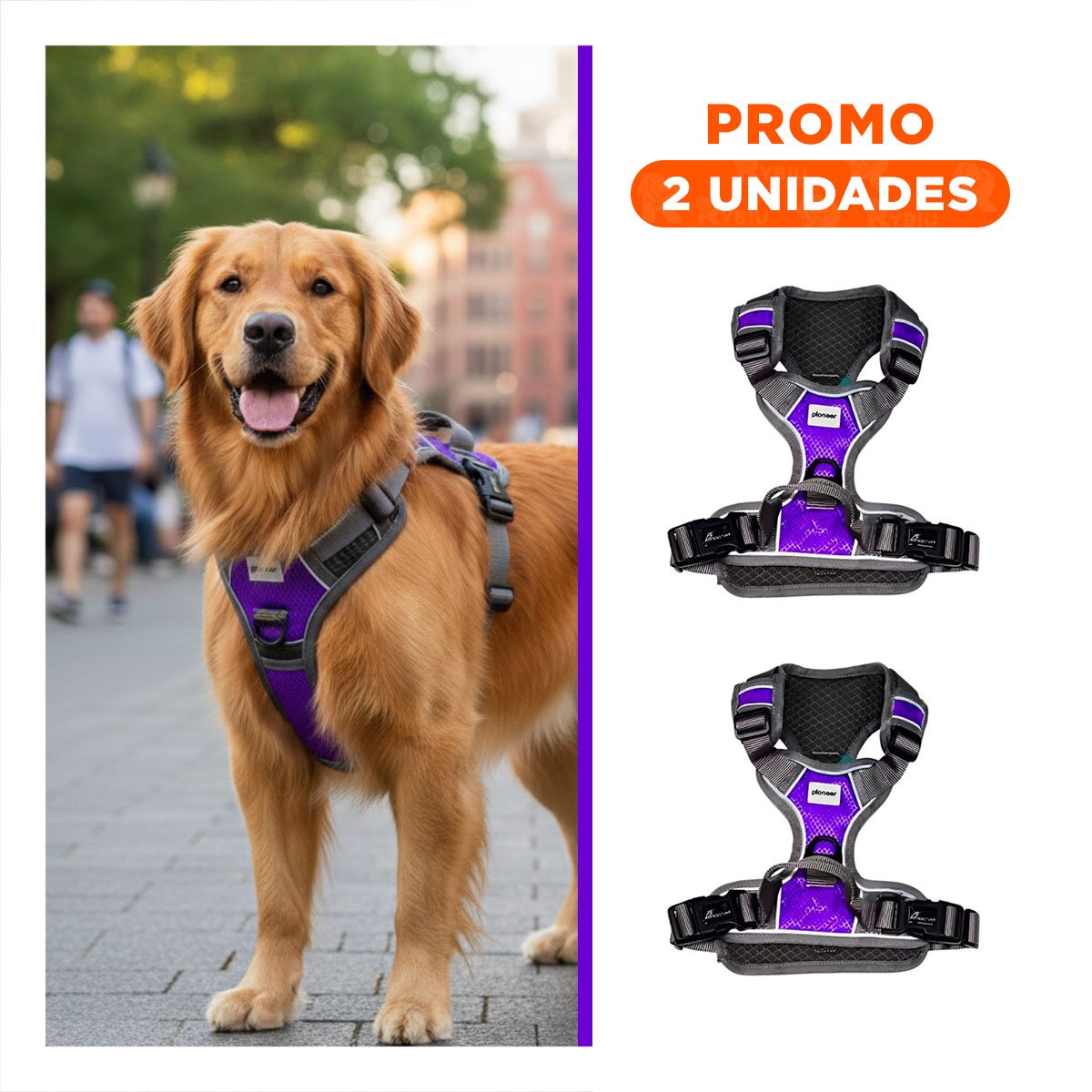 PACK2 CHALECO PARA PERRO MORADO TALLA XL LIGERO Y DURADERO PARA ACTIVIDADES - 1