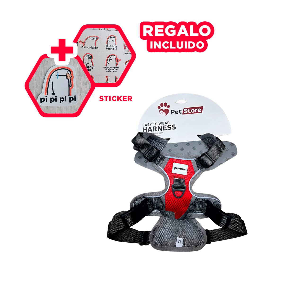 CHALECO PARA MASCOTA ROJO TALLA L FACIL DE COLOCAR Y+REGALO STICKER - 1