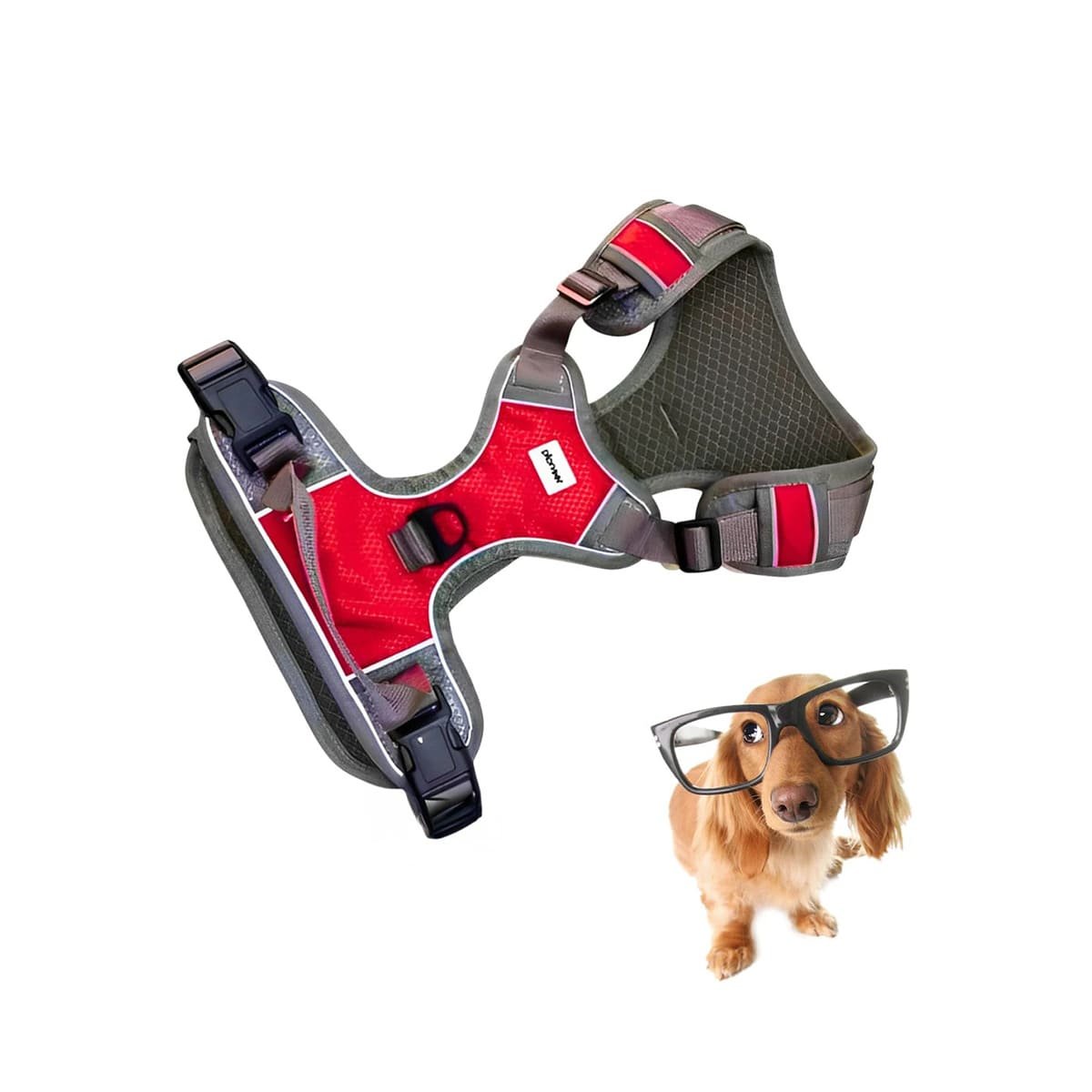 CHALECO PARA MASCOTA ROJO TALLA L FACIL DE COLOCAR Y+REGALO STICKER - 3