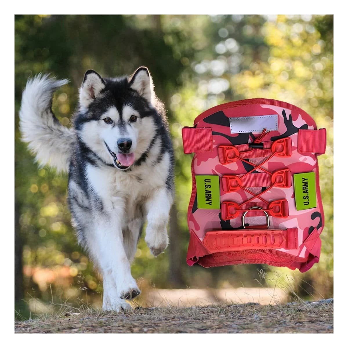 EQUIPO PARA PERRO TACTICO ROJO COMODO Y SEGURO PARA SALIDAS AL EXTERIOR - 1