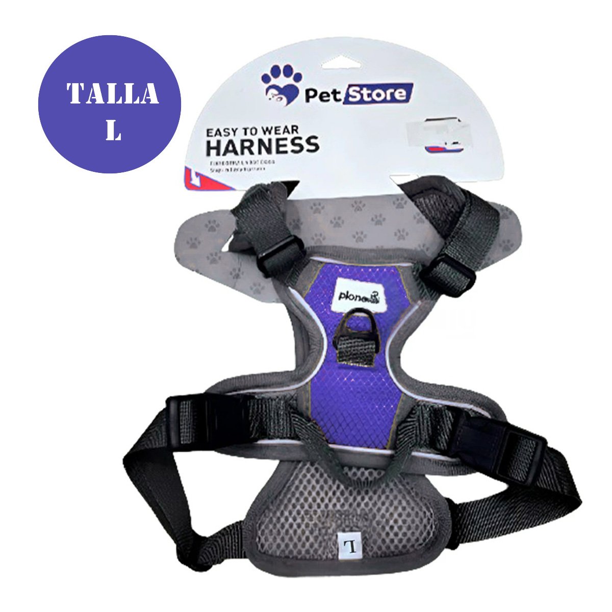 PECHERA COMODA PARA PERRO MORADO TALLA L PASEOS DIARIOS SIN MOLESTIAS - 3