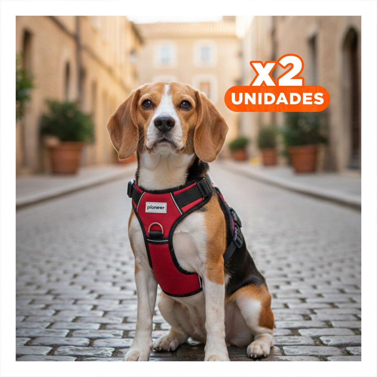 PACK2 CHALECO SEGURO PARA PERRO ROJO TALLA M PARA PASEOS Y ACTIVIDADES DIARIAS Y+REGALO STICKER - 1