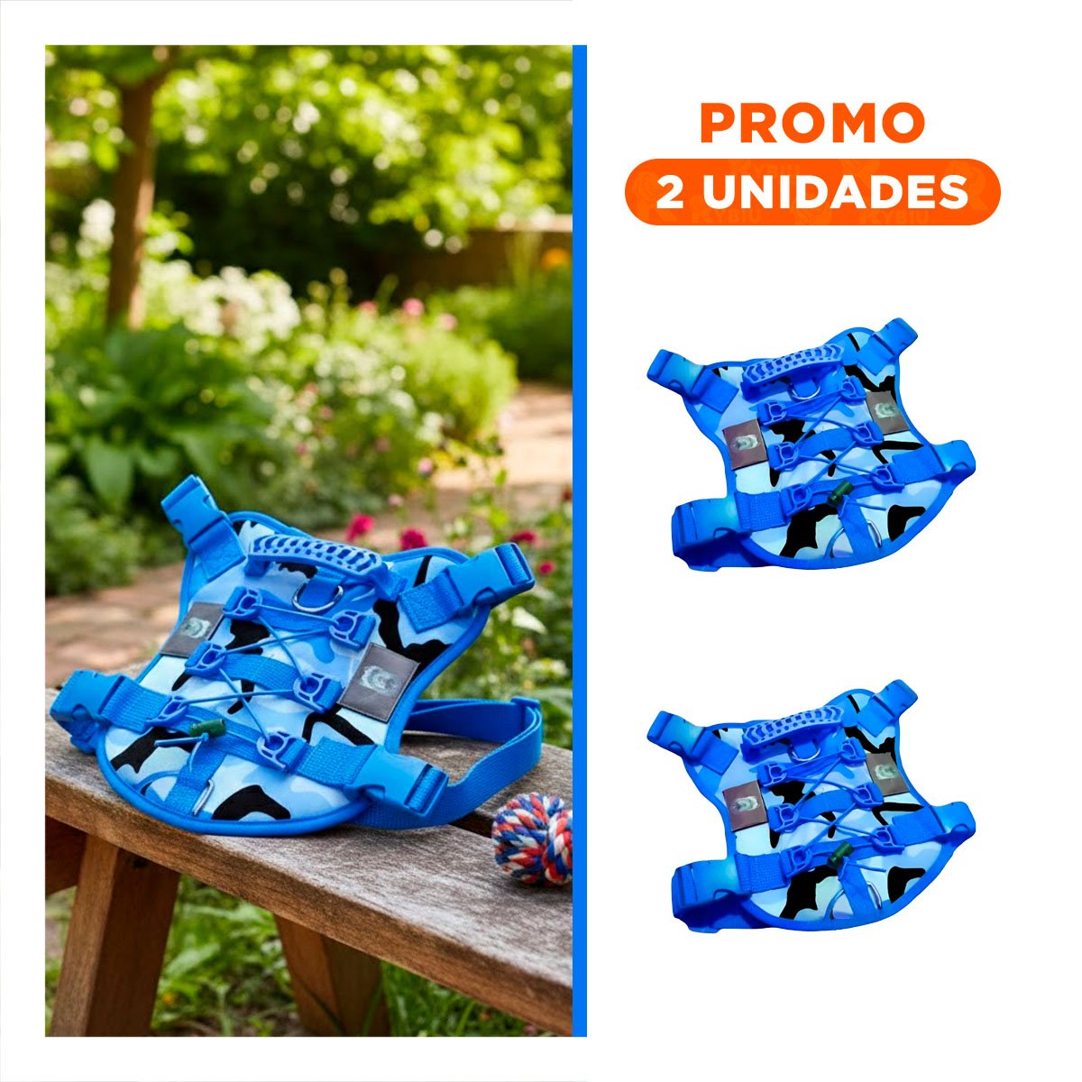 PACK2 EQUIPO PARA CACHORRO AZUL TACTICO TALLA XL COMODO Y DURABLE PARA USO DIARIO - 1
