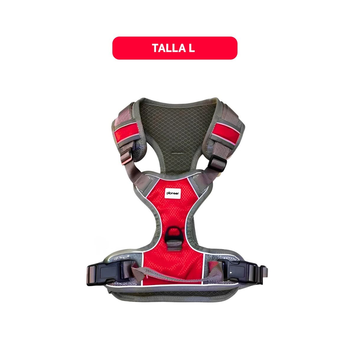 PACK4 CORREA CON PECHERA PARA ANIMAL ROJO TALLA L MATERIAL DURADERO Y+REGALO STICKER - 4