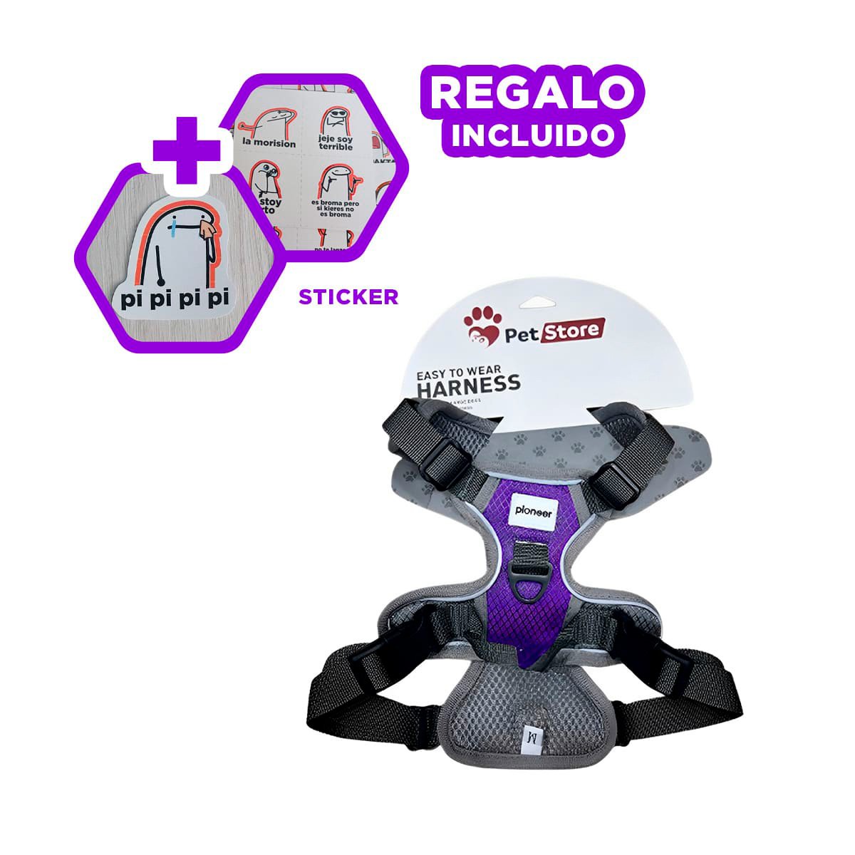 CHALECO PARA PERRO MORADO TALLA XL FACIL DE COLOCAR Y AJUSTABLE Y+REGALO STICKER - 1