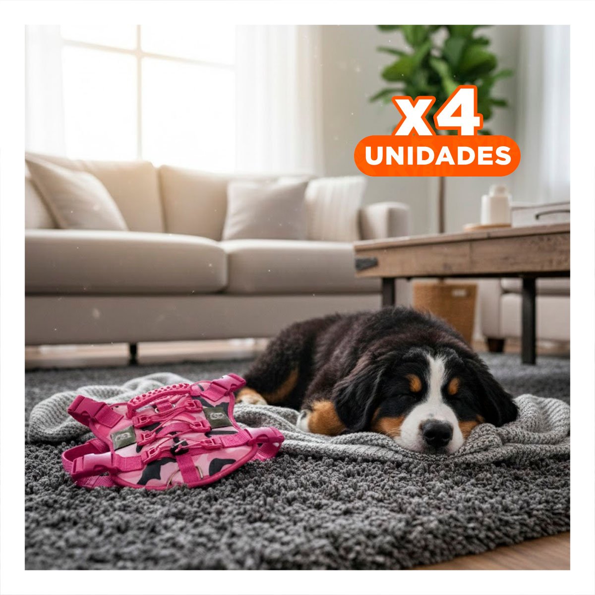 PACK4 ARNES PARA PERRO ROSADO TALLA L CON AJUSTE PERFECTO Y COMODIDAD TOTAL - 1