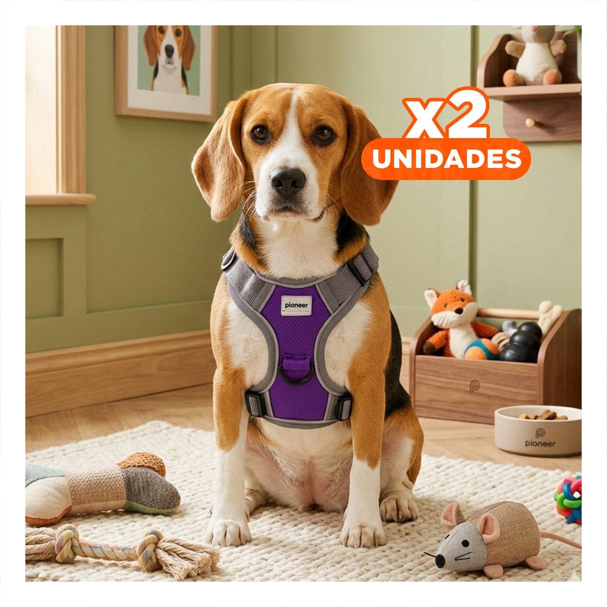 PACK2 SOPORTE ANTITIRONES PARA PERRO MORADO TALLA M CONFORTABLE Y SEGURO Y+REGALO STICKER - 1