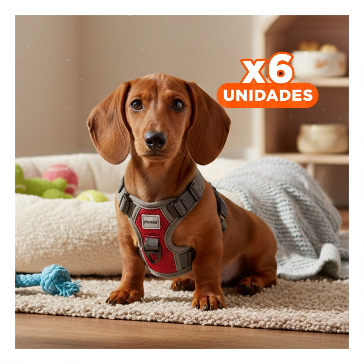 PACK6 PRENDA AJUSTABLE PARA PERRO ROJO TALLA S LIGERA Y+REGALO STICKER - 1