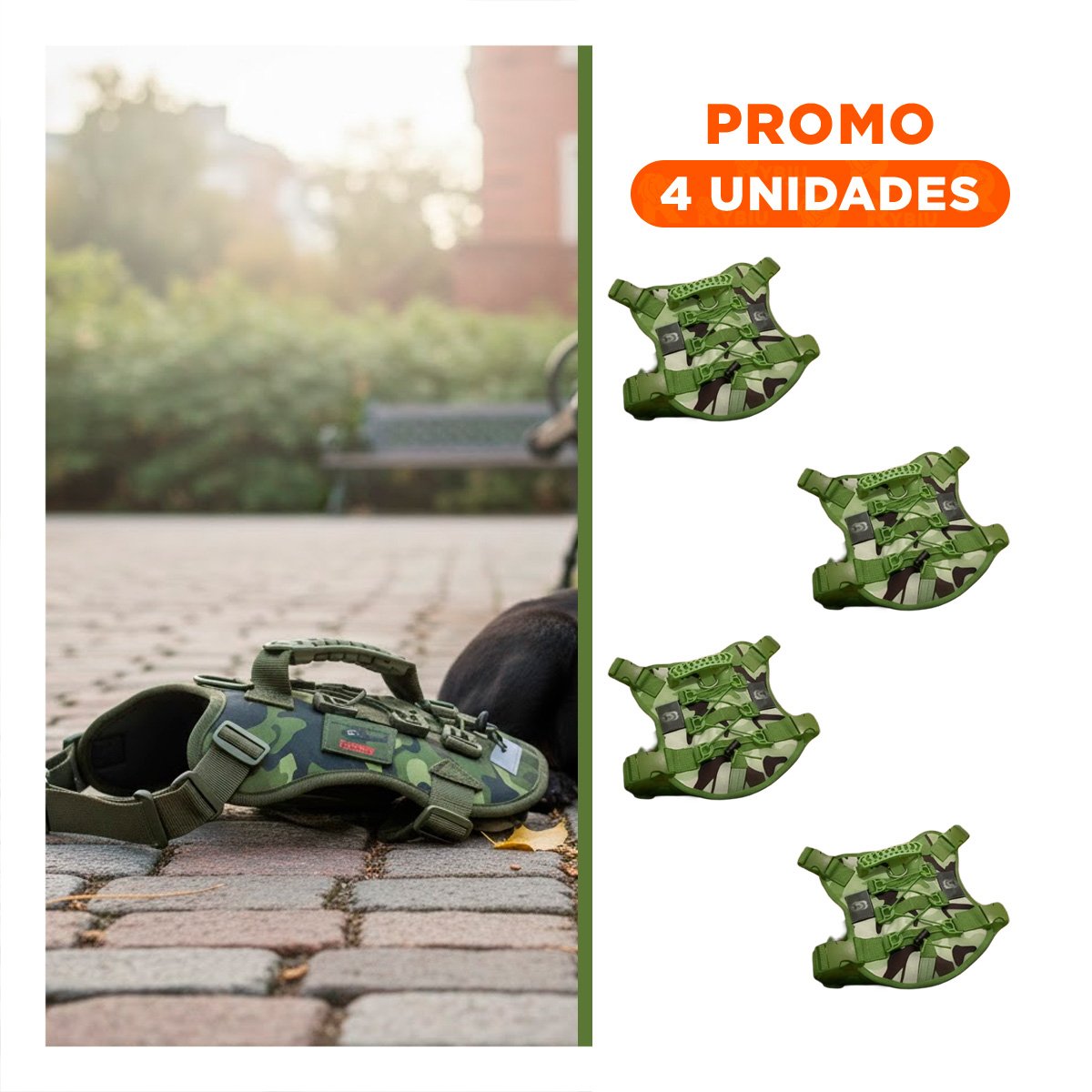 PACK4 VESTIMENTA PARA PERRO GRANDE VERDE OSCURO TALLA L AJUSTABLE Y LIGERA Y+REGALO STICKER - 1