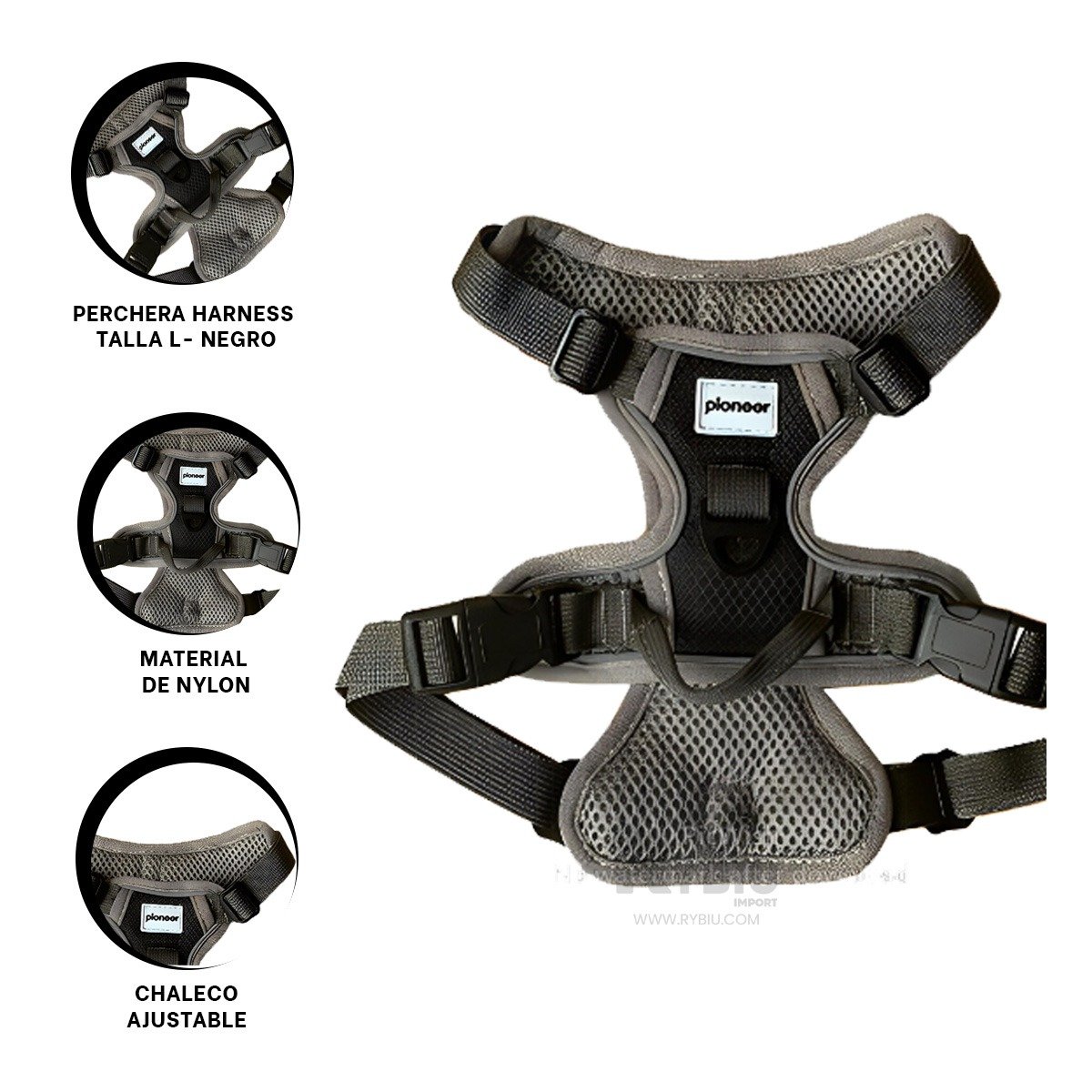 EQUIPO PARA PERRO NEGRO TALLA L CON DISEÑO MODERNO Y AJUSTE PERFECTO - 3