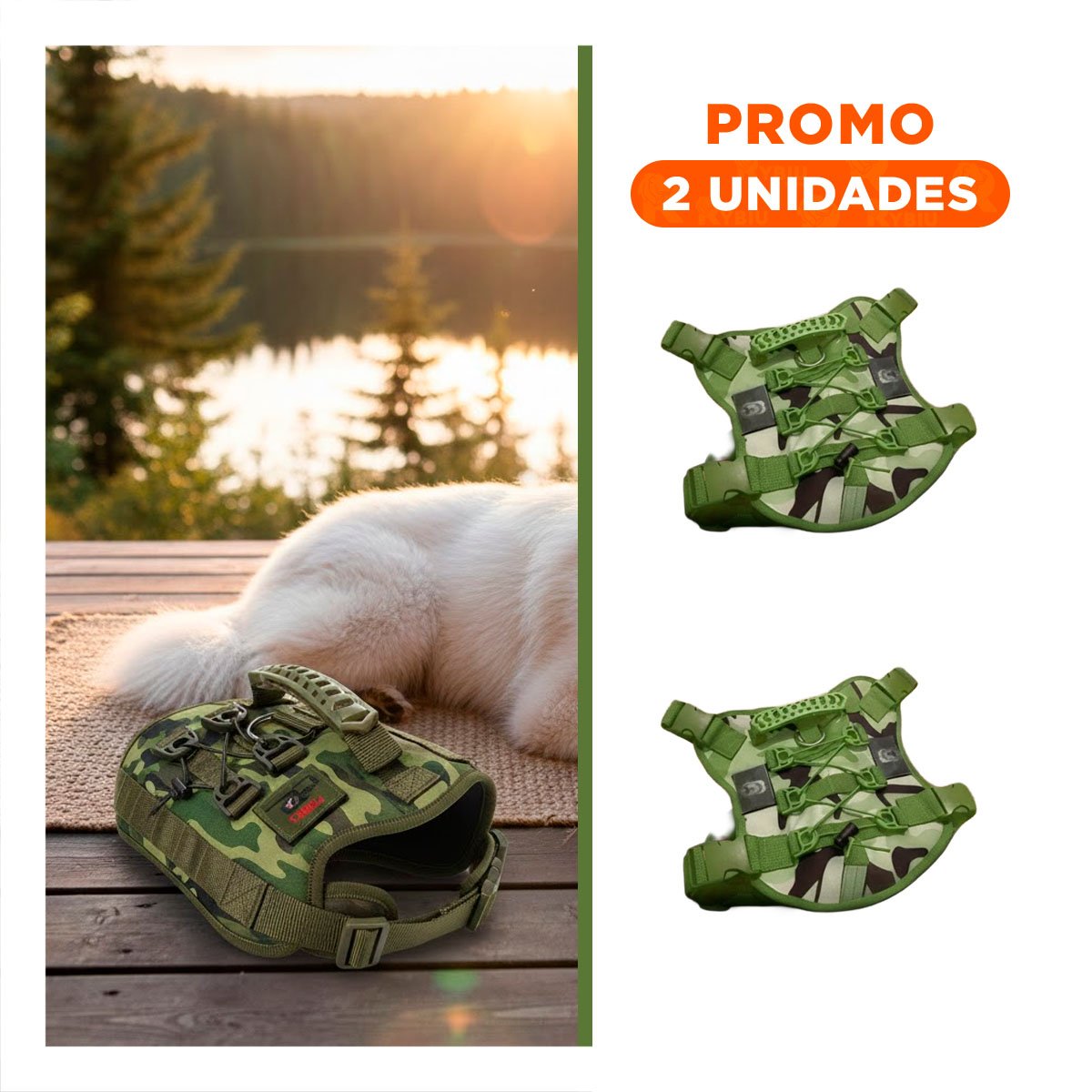 PACK2 VESTIMENTA PARA CAN VERDE OSCURO TALLA L COMODA Y RESISTENTE PARA SALIDAS - 1