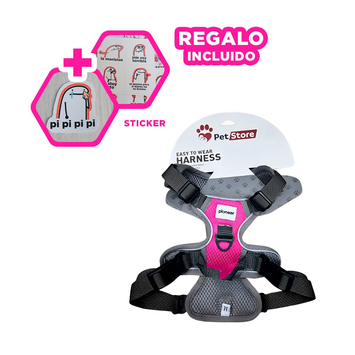 ARNES PARA PERRO FUCSIA TALLA L FACIL DE COLOCAR Y RETIRAR Y+REGALO STICKER - 1