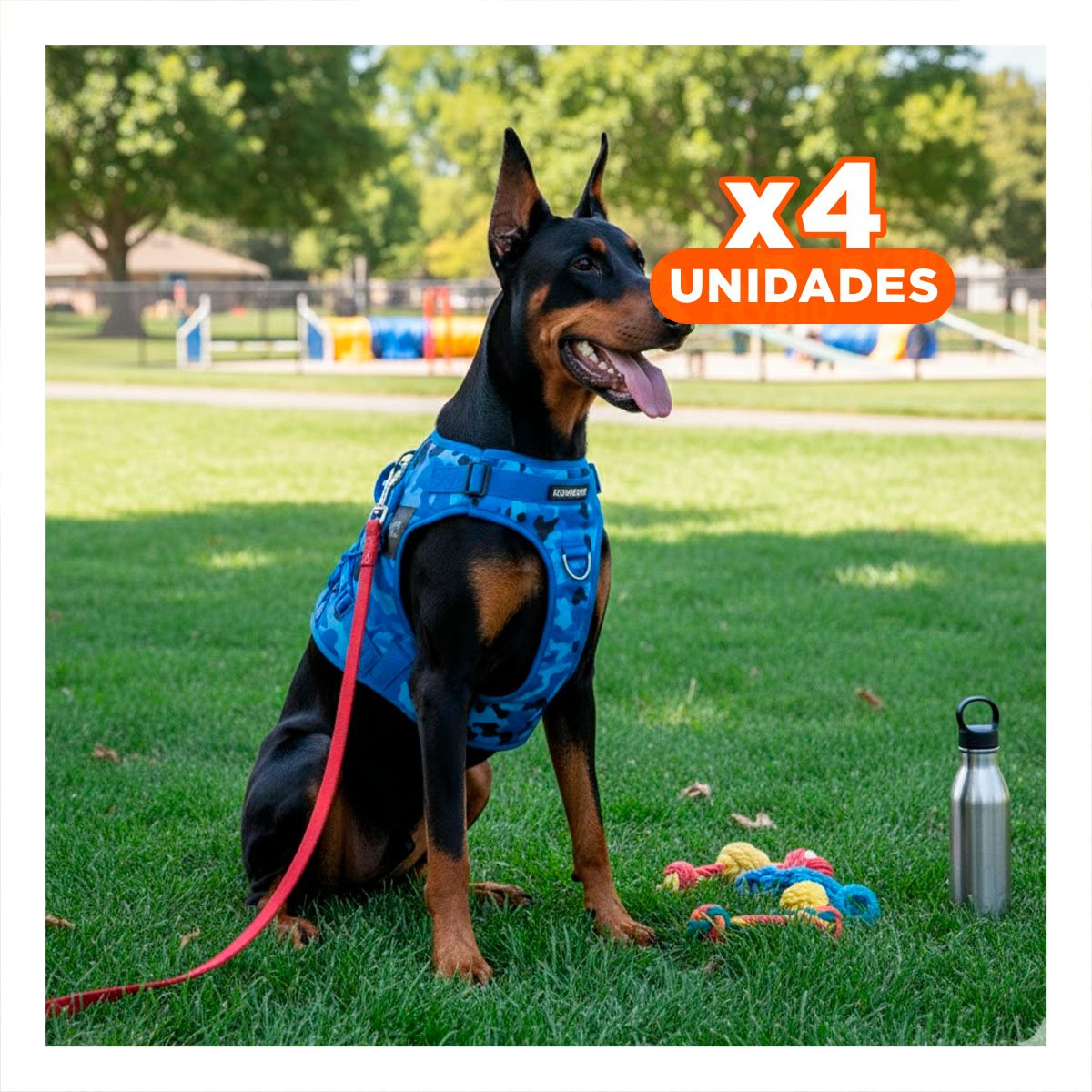 PACK4 ARNES PARA PERRO GRANDE AZUL TACTICO TALLA XL SEGURO Y FACIL DE USAR EN EXTERIOR - 1