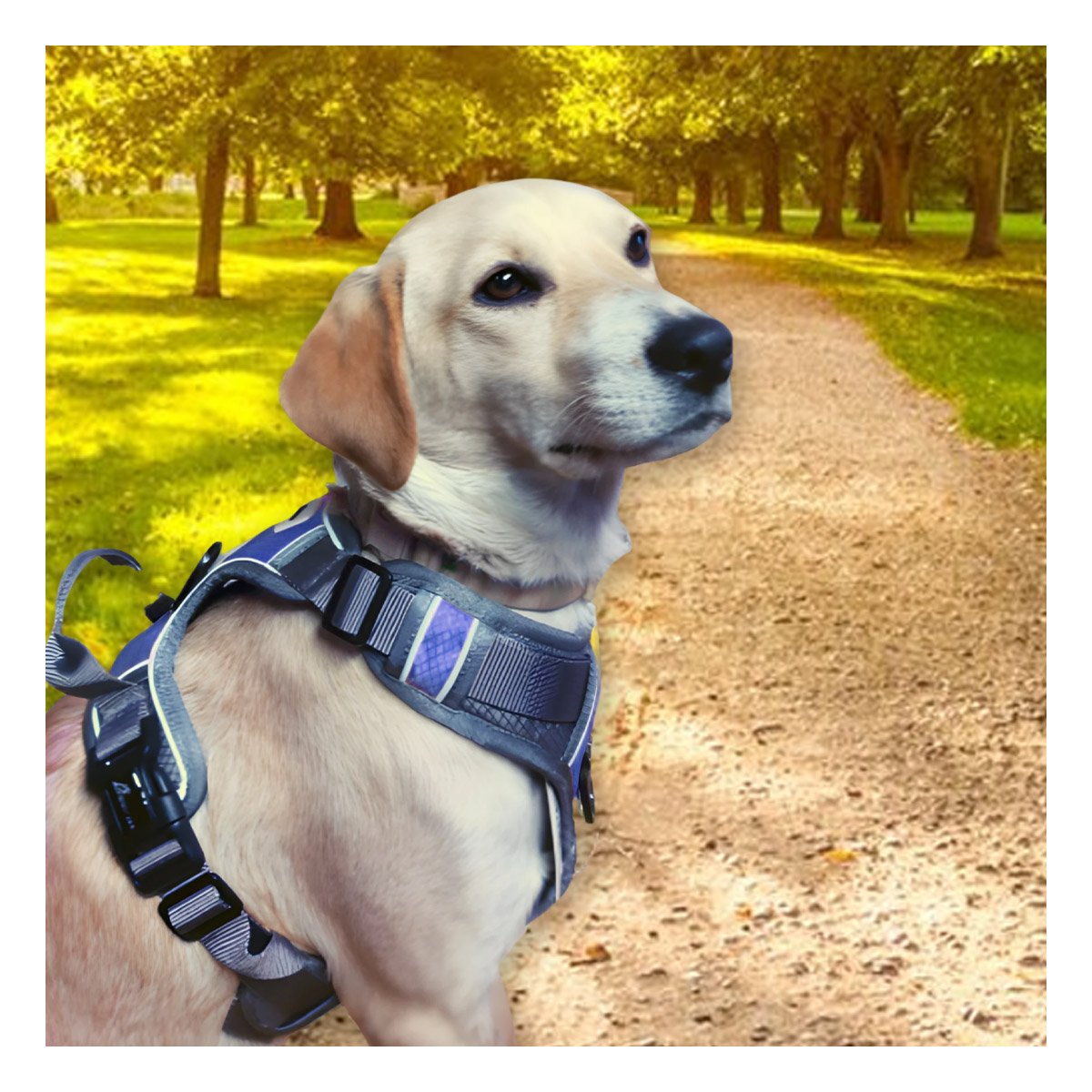 PACK6 CINTURON PARA PERRO AZUL TALLA XL AJUSTABLE Y FACIL DE COLOCAR - 3