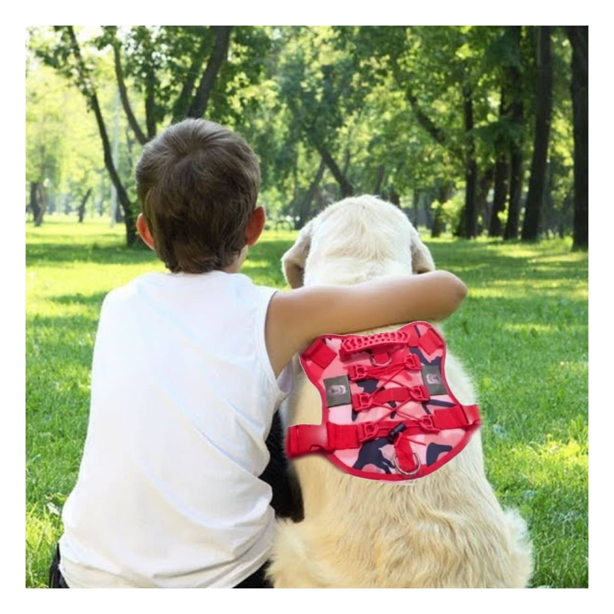PROTECCION PARA PERRO TACTICA ROJO LIGERA Y FACIL DE AJUSTAR PARA CAMINAR Y+PAPEL REGALO - 5