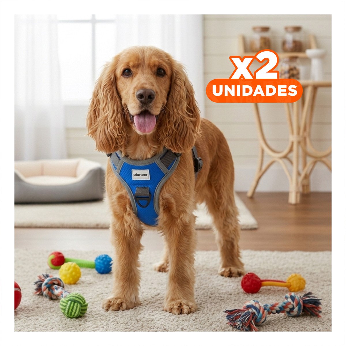 PACK2 PECHERA LIGERA PARA PERRO AZUL TALLA M FACIL DE PONER Y QUITAR Y+REGALO STICKER - 1