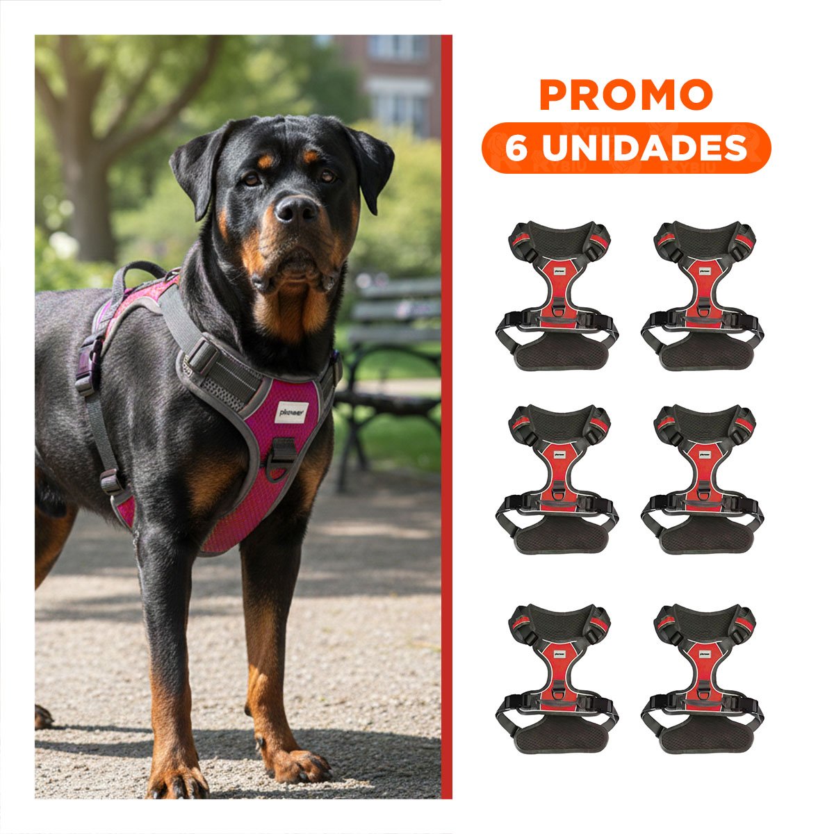 PACK6 CHALECO PARA MASCOTA CON MATERIAL SUAVE Y SEGURIDAD PARA PASEOS LARGOS - 1