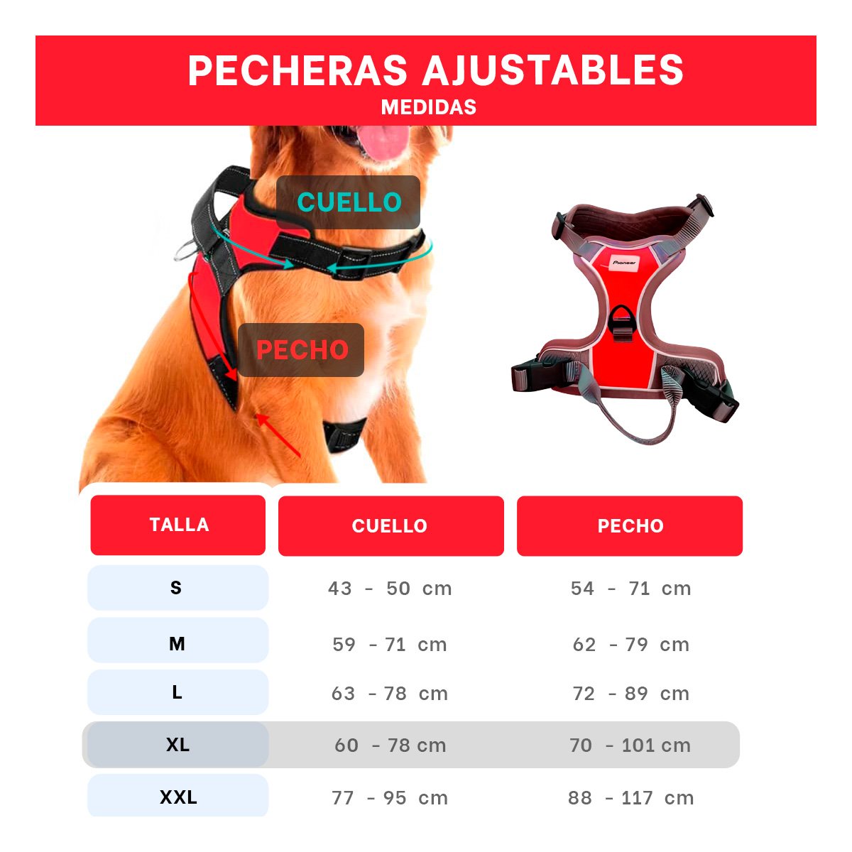 PACK6 CHALECO PARA MASCOTA CON MATERIAL SUAVE Y SEGURIDAD PARA PASEOS LARGOS - 4
