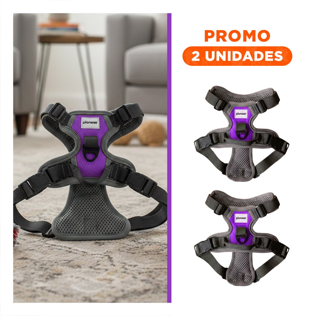 PACK2 CHALECO LIVIANO PARA PERRO MORADO TALLA M PERFECTO PARA PASEOS - 1