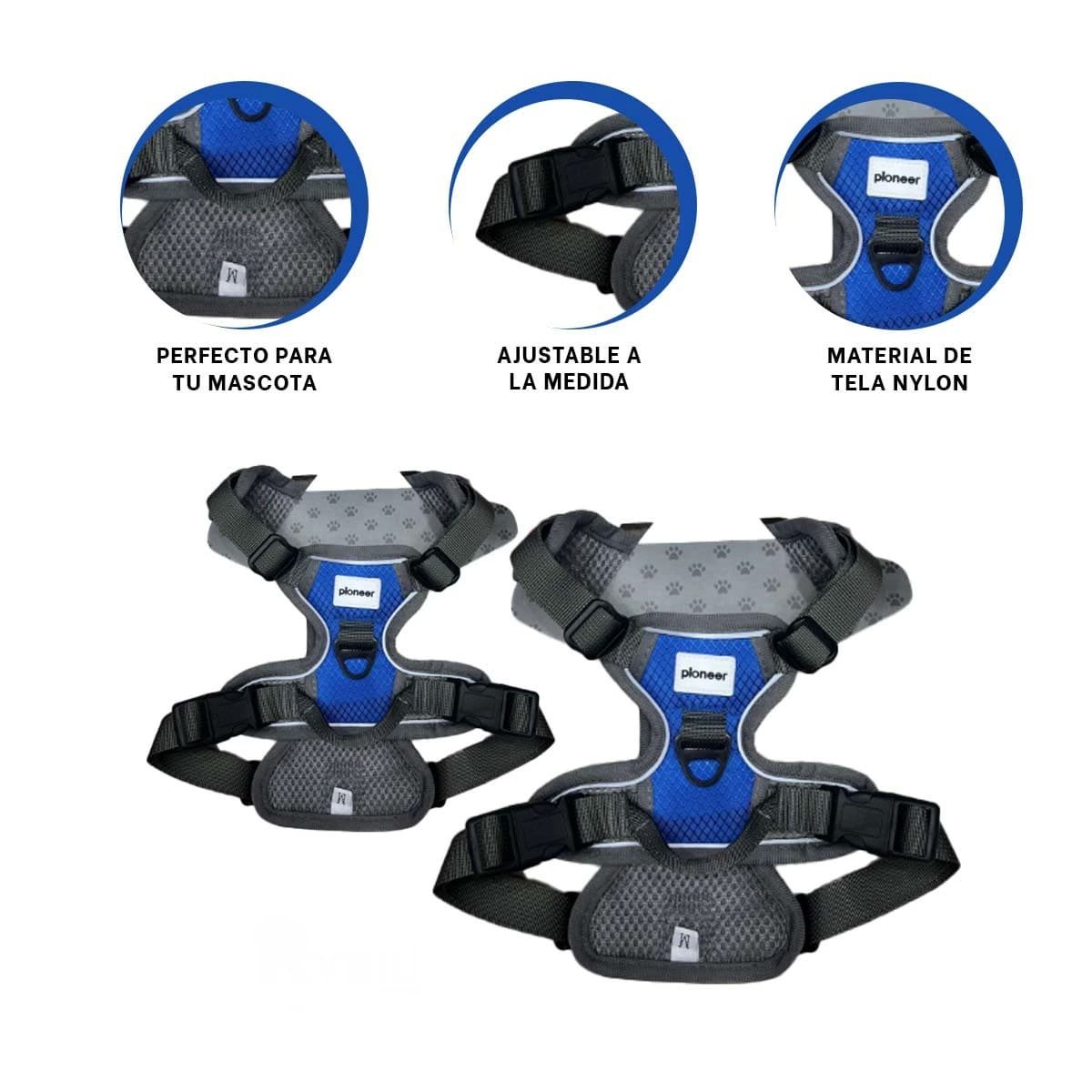 SOPORTE AJUSTABLE PARA PERRO AZUL TALLA L COMODO Y PRACTICO - 3