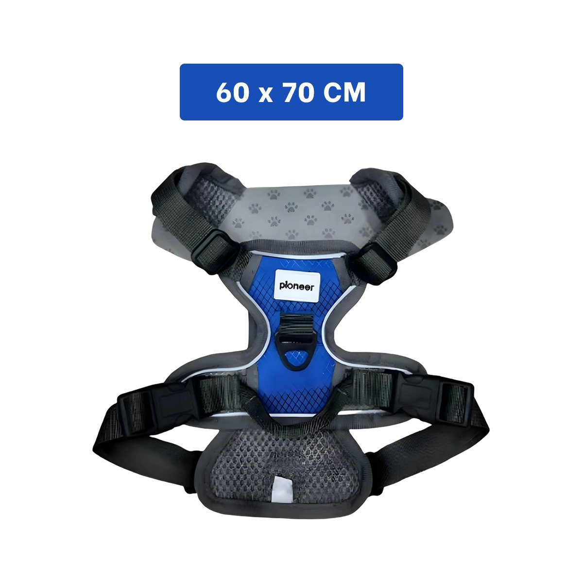PACK6 CINTURON PARA PERRO AZUL TALLA XL SEGURO Y CONFORTABLE PARA PASEO Y+PAPEL REGALO - 4