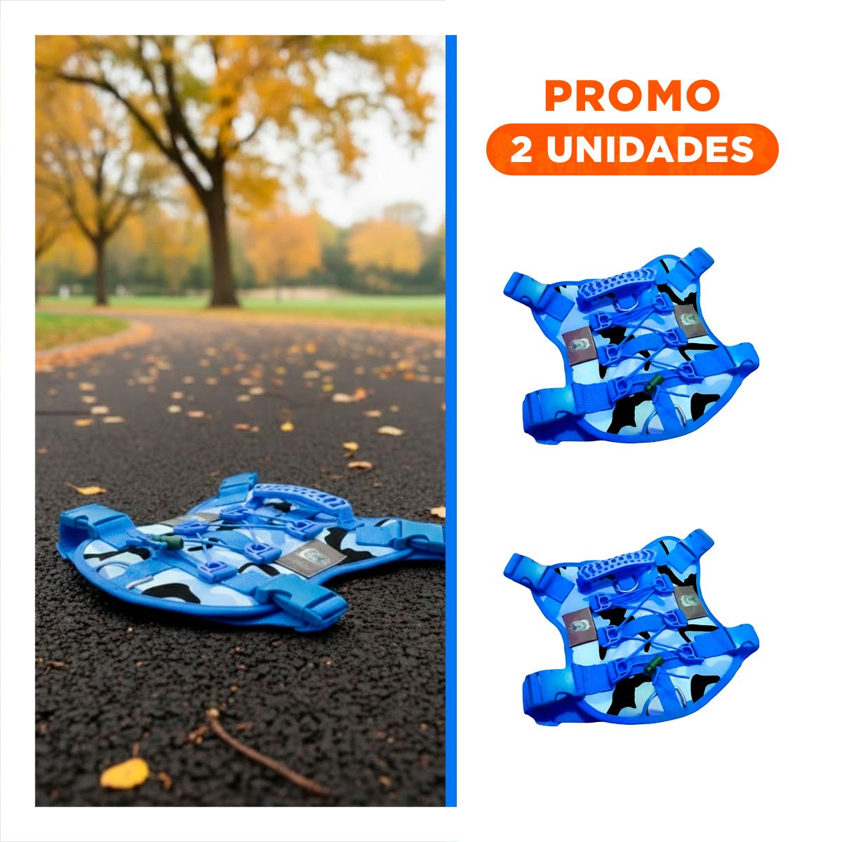PACK2 CORREA PARA PERRO AZUL CON COMODIDAD Y AJUSTE RESISTENTE - 1
