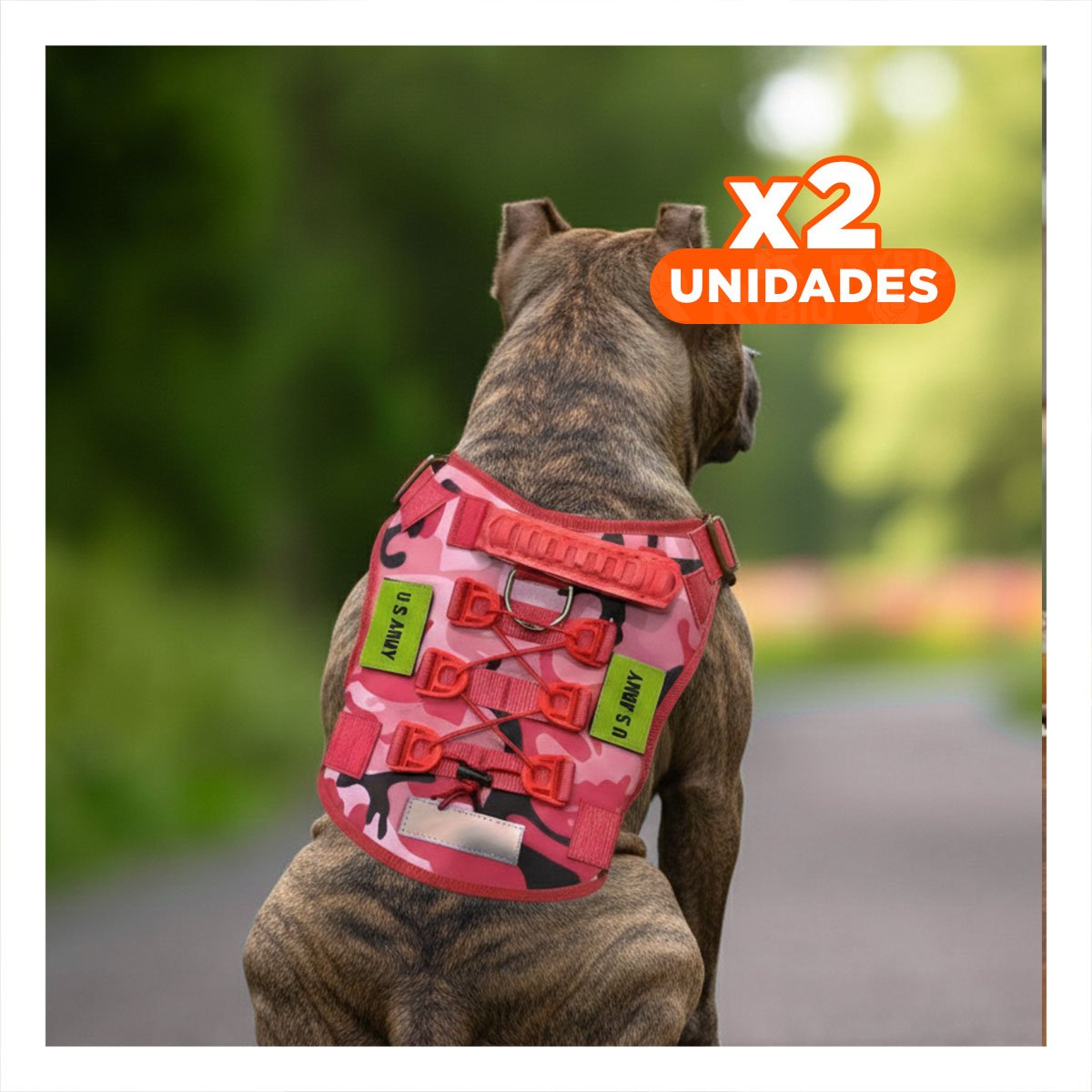 PACK2 CHALECO PARA PERRO TACTICA ROJO SEGURO Y COMODO PARA CAMINATAS URBANAS Y+REGALO STICKER - 1