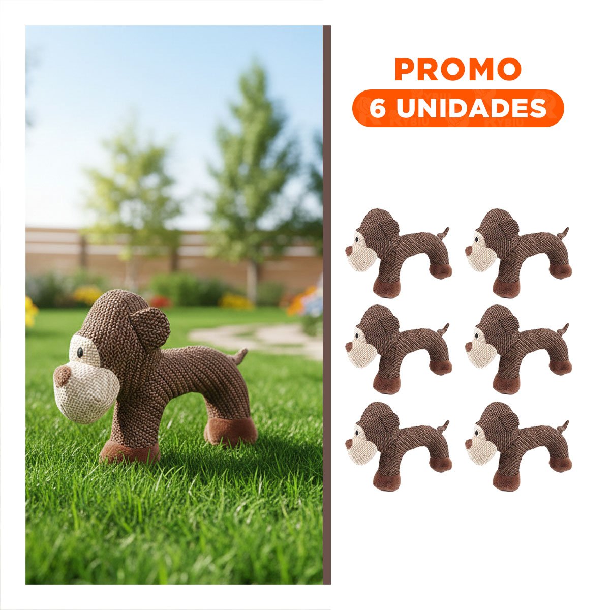 PACK6 FIGURA ANIMADA CON SONIDO DE MONO MARRON PARA CASA - 1