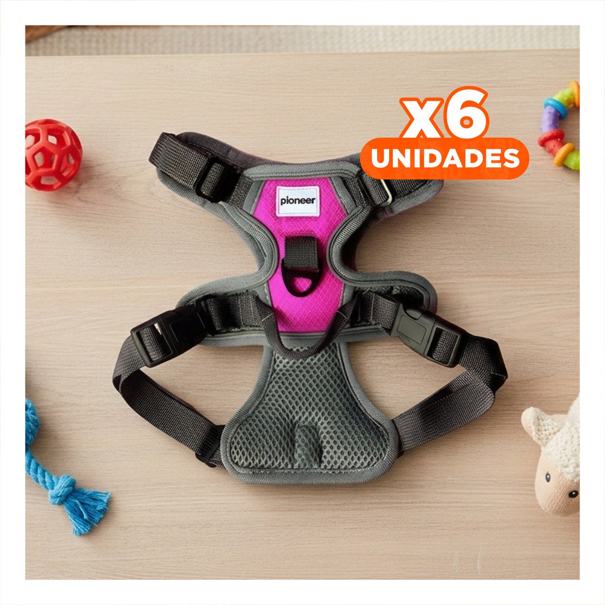 PACK6 CHALECO LIGERO FUCSIA PARA PERRO PARA PASEOS Y ACTIVIDADES Y+REGALO STICKER - 1