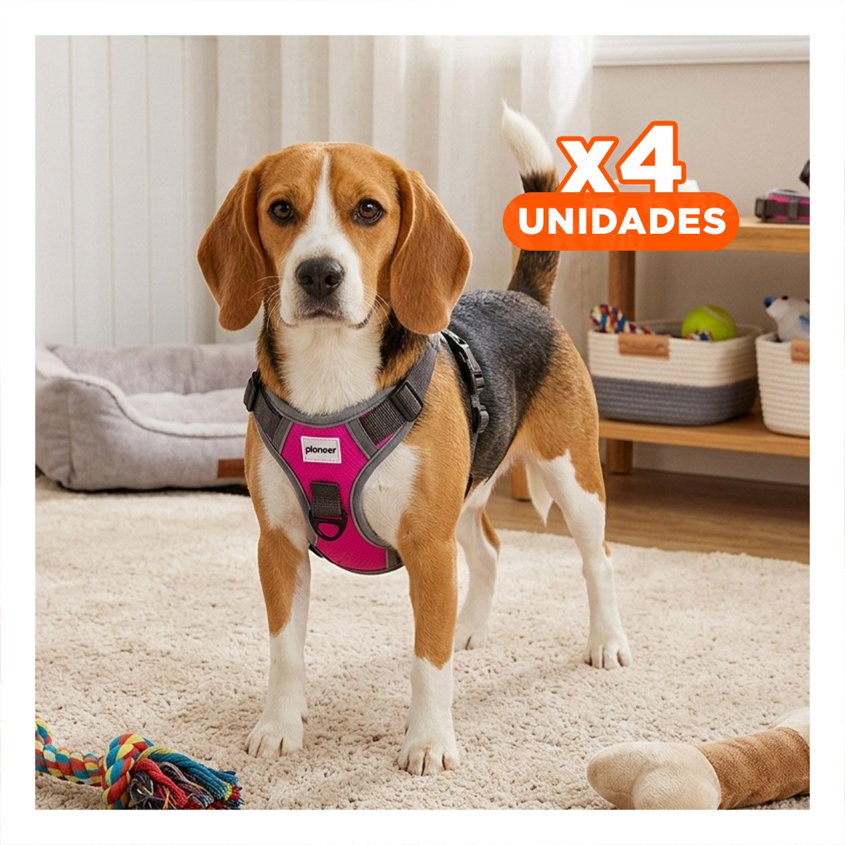 PACK4 CHALECO MODERNO FUCSIA PARA PERRO CON MATERIAL SUAVE Y RESISTENTE - 1