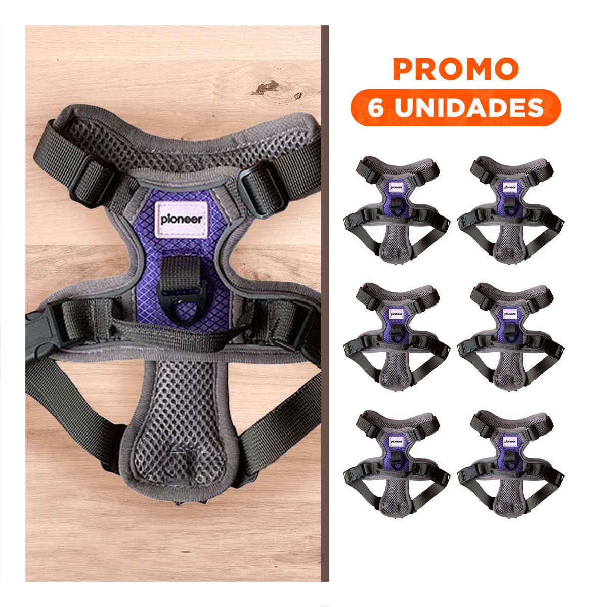 PACK6 SISTEMA COMODO PARA PERRO MORADO TALLA S PASEO DIARIO - 1
