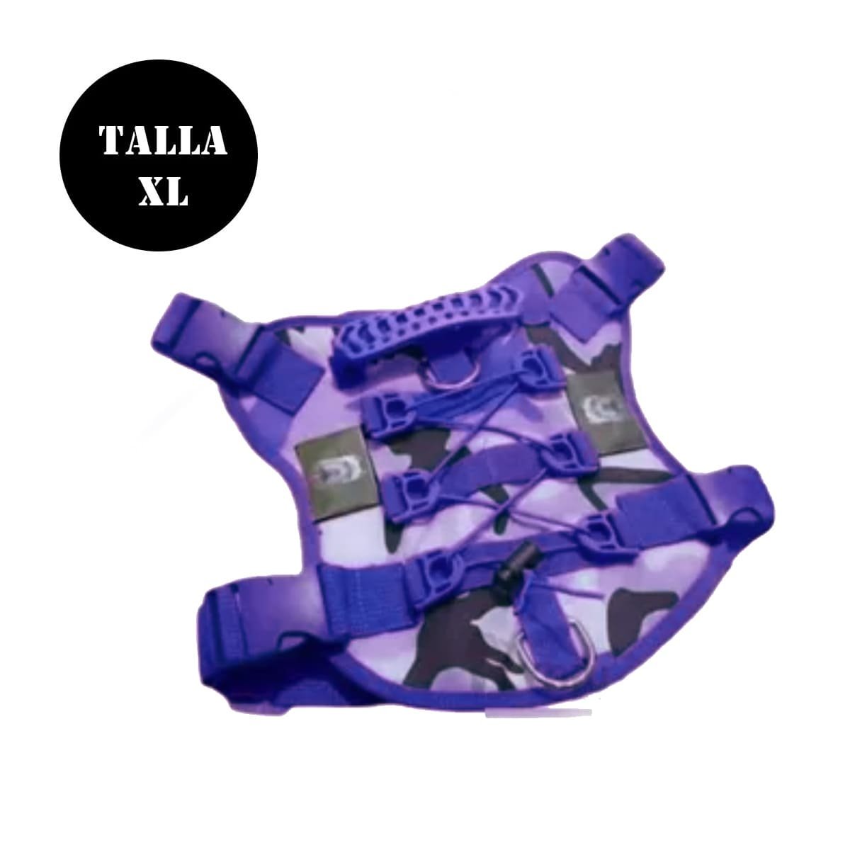 PACK6 REFUERZO CHALECOS TACTICO PARA PERRO MORADO TALLA XL PARA PASEOS LARGOS Y+REGALO STICKER - 4