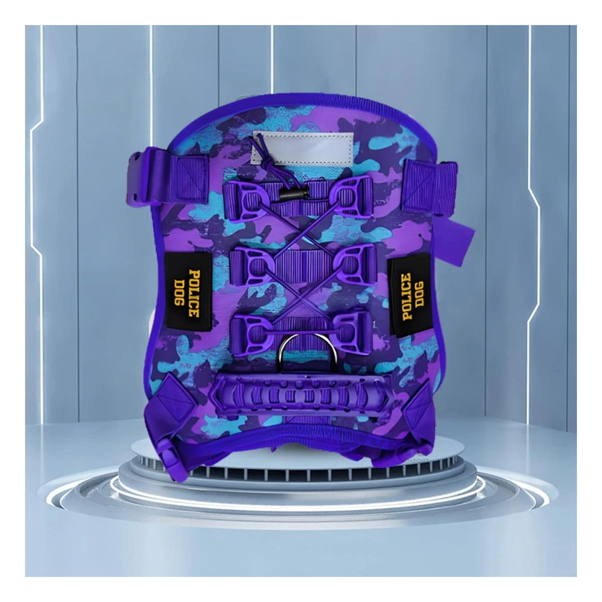 PACK6 REFUERZO CHALECOS TACTICO PARA PERRO MORADO TALLA XL PARA PASEOS LARGOS Y+REGALO STICKER - 5